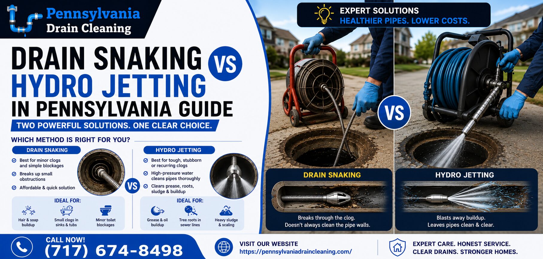 drain cleaning vs hydro jetting pennsylvania