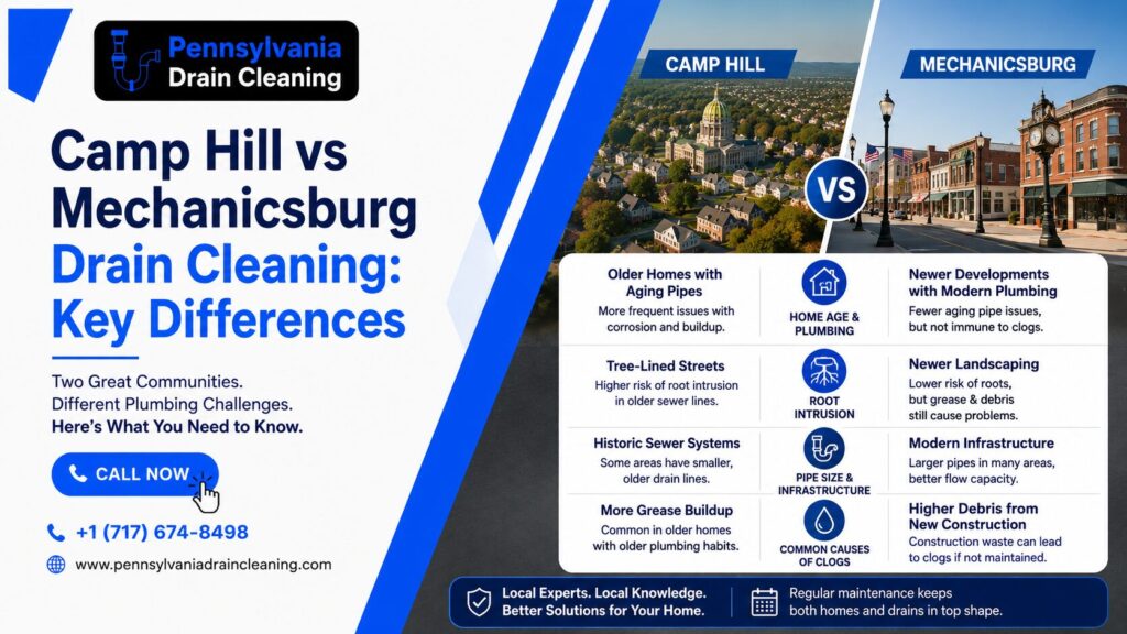 Camp Hill vs Mechanicsburg Drain Cleaning: Key Differences